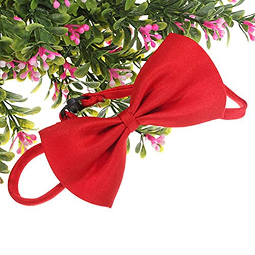 HshDUti Haustier-Fliege mit verstellbarem Halsband, einfarbig, verstellbar, für kleine, mittelgroße und große Hunde, Welpen, Katzen, für Party, Hochzeit, Geburtstag, Rot