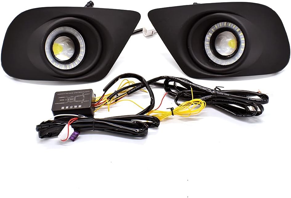 Front Bumper Fog Lamp Compatible With 2011-2019 Dodge Journey DRL LED Daytime Running Light With Sequential Switchback Amber Turn Signal light Blue Night Headlight
