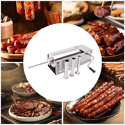 Relleno de salchichas de acero inoxidable, relleno manual de salchichas para uso doméstico y comercial, fácil de usar y limpiar