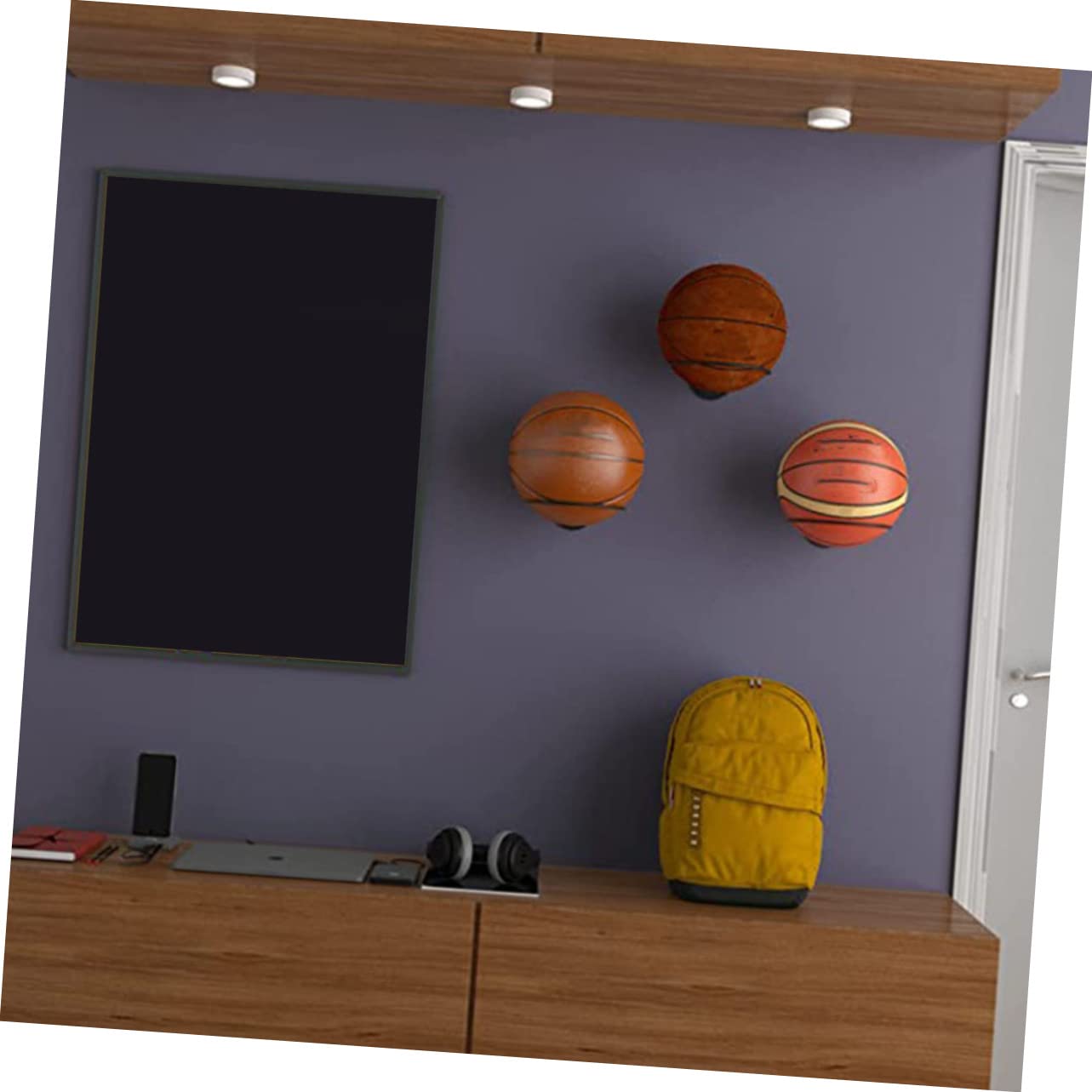 TOYANDONA Estante de Exhibición de Balones de Hierro Pared Soporte Duradero para Baloncesto y Fútbol Instalación para Tiendas