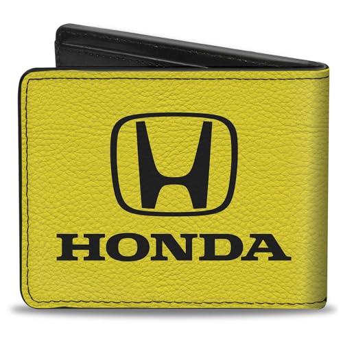 Buckle-Down Standard PU Bifold Wallet-Honda Yellow/Black, Multicolor, 4.0" x 3.5"2