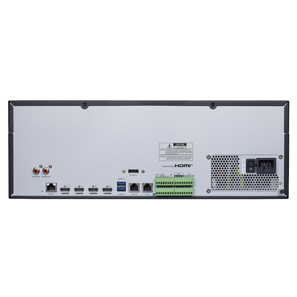 GW Security 256 K 6K 12MP NVR Videorecorder allein, unterstützt bis zu 256 x 12MP/8MP/5MP IP-Kameras, unterstützt bis zu 288TB Speicher (GW55256NSN)