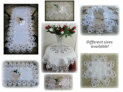 Amazon.com: Lace Dresser Scarf Table Runner White Flower European Doily  36