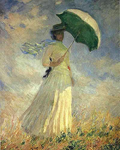 REGSDFQ DIY 5d Diamant Malerei Kits FüR Erwachsene Voller Dril Stickerei Strass Kreuzstich Muster 5d Diamant Painting Set Claude Monet Frau mit Sonnenschirm, nach rechts gerichtet 30x40cm Cover
