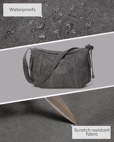 VENATIN Umhängetasche Damen Herren,Verstellbare Crossbody Schultertasche, Messenger Bag,Vintage Canvas Crossbody Bag,Schwarz