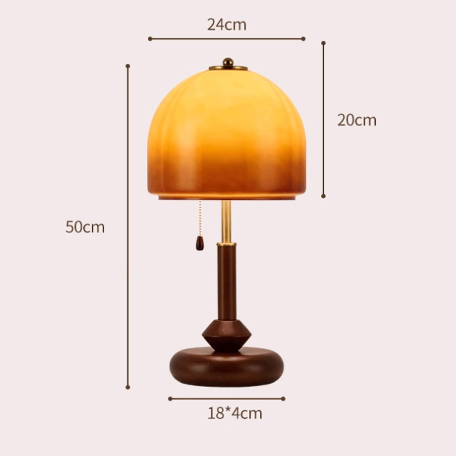 Retro drewniana lampa stołowa szklany klosz obok lampki nocnej lampa sypialnia salon kreatywna dekoracyjna lampa stołowa lampa biurkowa