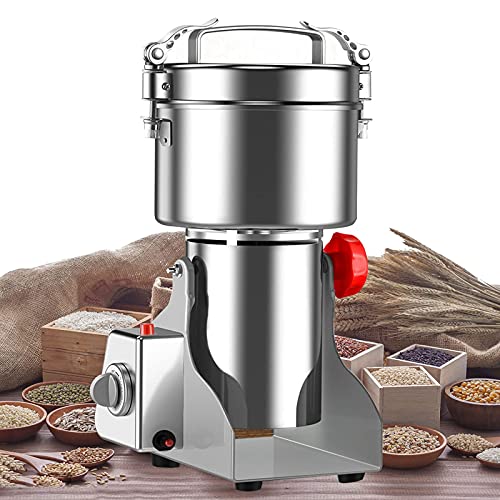 Molinos de Granos, Molinillo eléctrico para moler Granos, Hierbas y Especias, Molinillo de Alimentos multifunción, Molinillo de Cereales, pulverizador de Acero Inoxidable 304, Molino de harina y