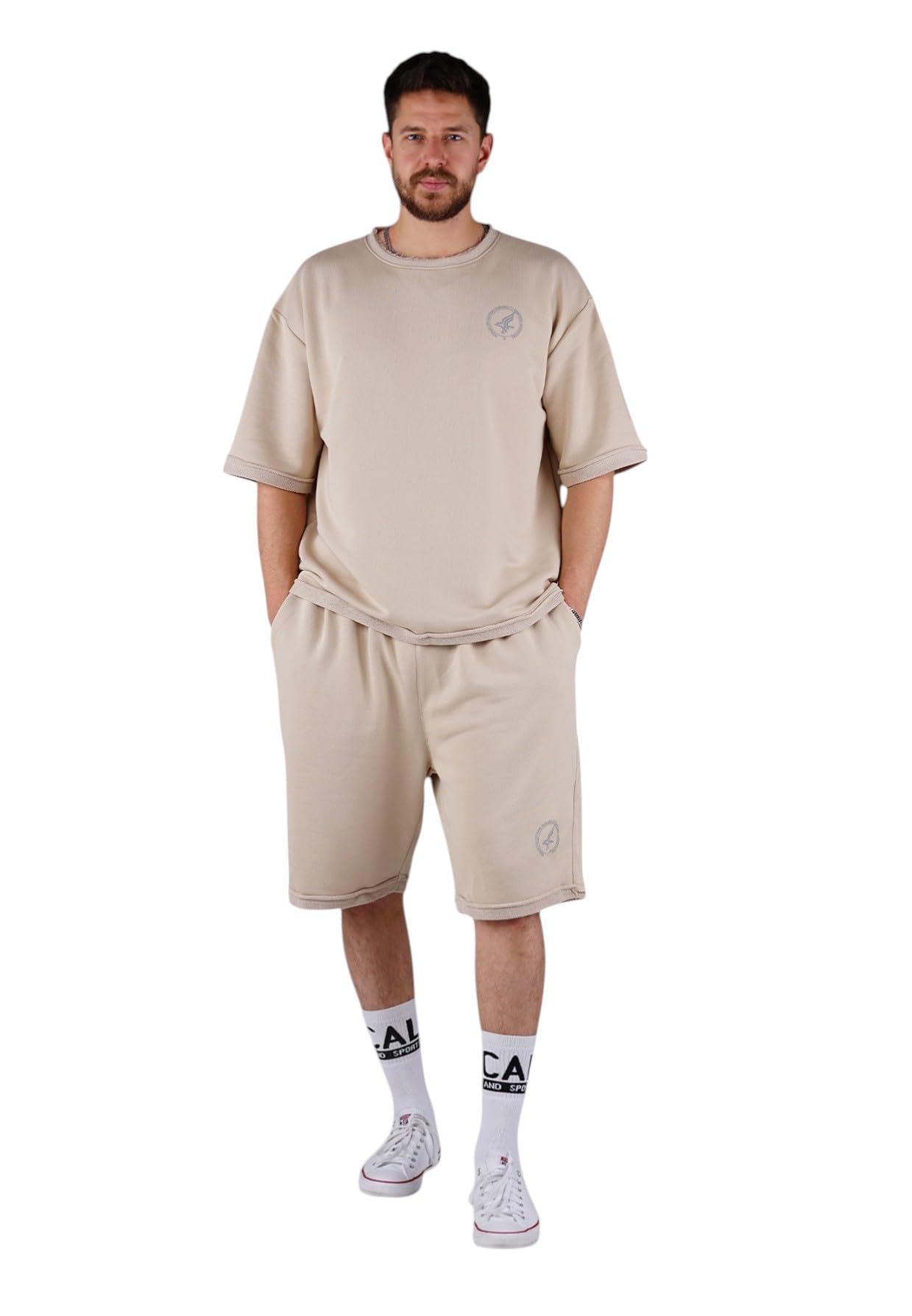 Picaldi DCA Eagle męskie szorty dresowe, bawełniane, ze ściągaczem, elastyczny ściągacz, luźny krój, streetwear