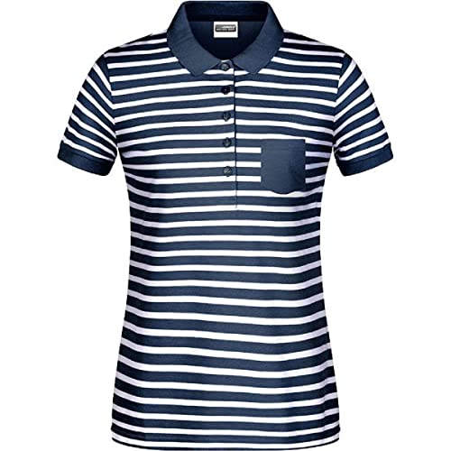 Polo rayé coton bio femme JN 8029 marinière manches courtes