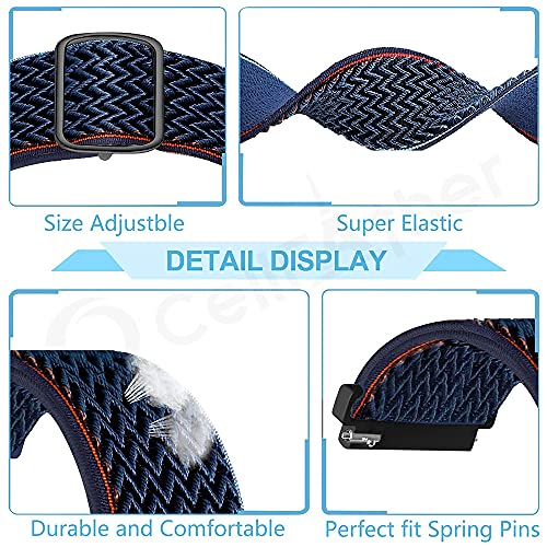 Image of CellFAther 20mm Watch Band Elastic Nylon Loop with Quick Release pins Compatible with Samsung Galaxy Watch Active 2 44,40mm / Galaxy Watch 3 41mm / Galaxy Watch 42mm /Gear S2 /Classic (Midnight Blue)