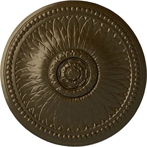 Ekena Millwork CM19BIBRS Bailey Ceiling Medallion, 18 1/8 OD x 3/4 P, Brass