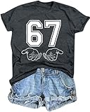 67 Shirt for Women Ice Cream Drip Meme T-Shirt Funny Six Seven Gen Alpha Slang Tee 67 Hand Math Graphic Top