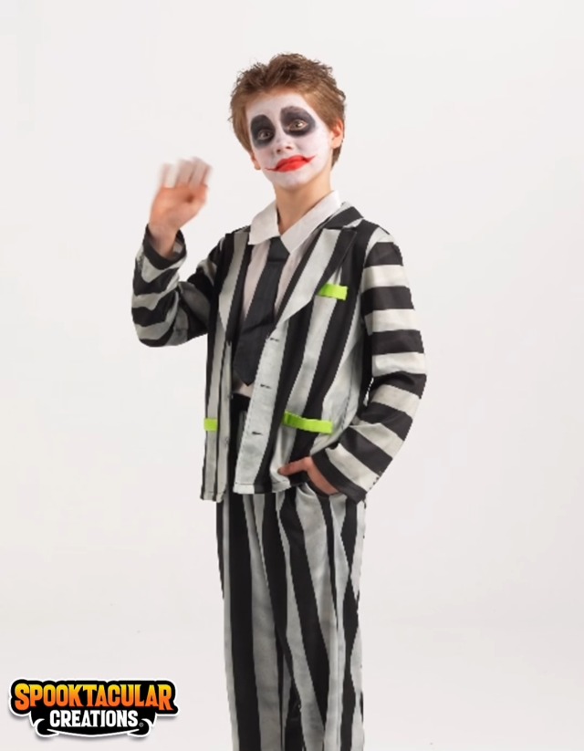 Disfraz Halloween Boys Rayas Blancas y Negras miniatura 7