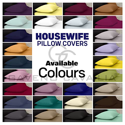 GC GAVENO CAVAILIA Non-Iron Percale Pillowcases 2 Pack, Soft Polycotton, Easycare Housewife Pair of Linen Plain Pillow cases, Royal Blue - Image 5