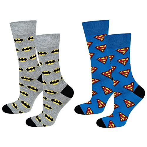 soxo DC Comics The Batman Superman Calcetines Hombre Divertidos Regalo Hombre 40-45 Set 2