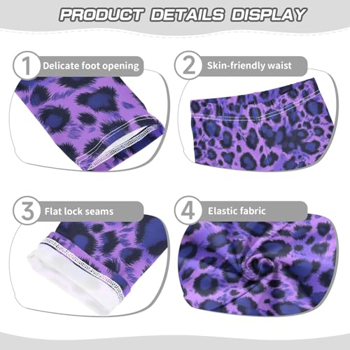 Girls Leggings Purple Leopard Cheetah Soft Toddler Leggings for Girls Kids Pants Size 4T-10T3