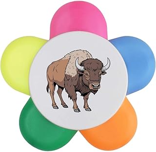 Azeeda 'Cartoon Bison Standing' Flower Shape ...