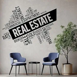 GADGETS WRAP Vinyl Wall Decal Real Estate Broker Words Cloud Interior Art Stickers Mural Large Decor