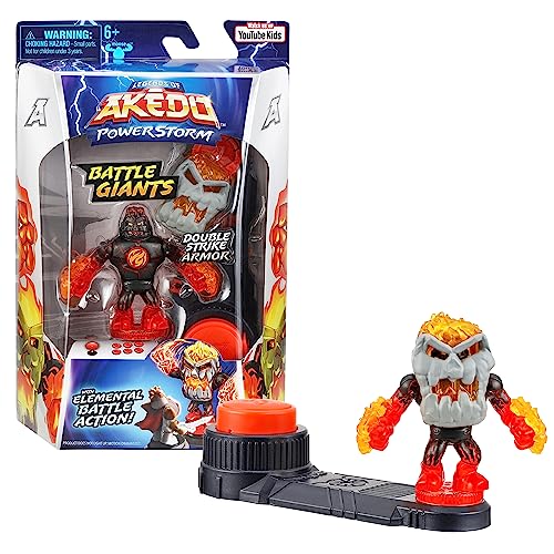 Image of Akedo Legends of Powerstorm | Battle Giant Volcrag | Mini Battling Action Figure with Double Strike Armor | Ready, Fight, Split Strike.