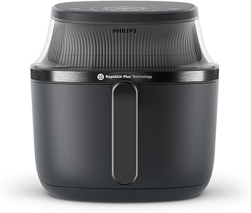 Philips Airfryer Serie 3000 - Freidora de aire premium de 6.5 cuartos con ventana, tecnología RapidAir Plus, 16 formas de cocinar, 90% menos de