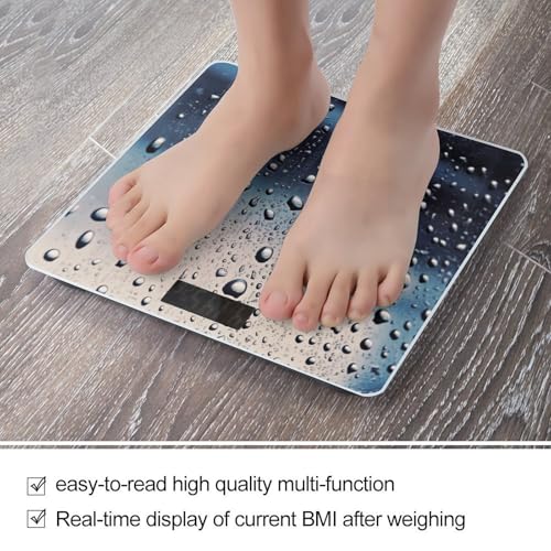 Báscula digital de baño con diseño de gotas de lluvia miniatura 5