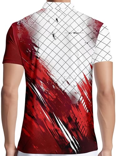 Image of PAGYMO Funny Golf Shirts for Men Crazy Printed Pattern Novelty Moisture Wicking Performance Mens Polo Shirt