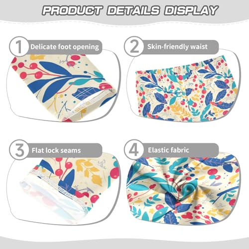 KLL Christmas Holly Berries Toddler Girl Active Leggings Stretchy Full Length Yoga Pants Gym3