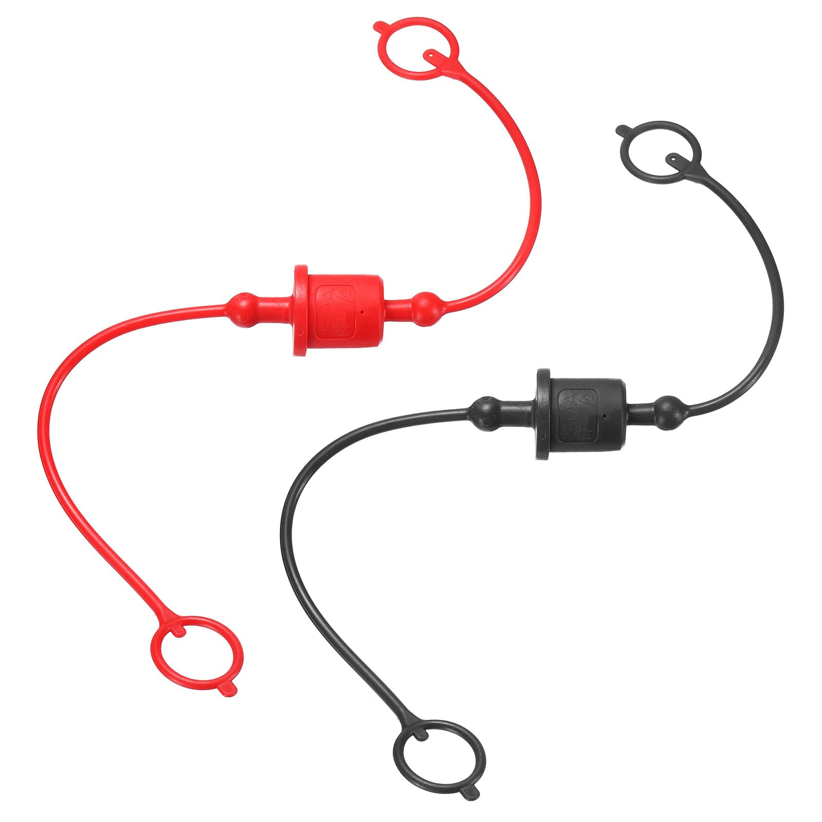 HARFINGTON 2Sets 1/2 Hydraulic Hose Dust Cap and Plug Kit, ISO-A Male Dust Cap &amp; Female Plug Cover Quick Disconnects Air Coupler Cover Port Plug Fittings with Retention Ring, Red/Black