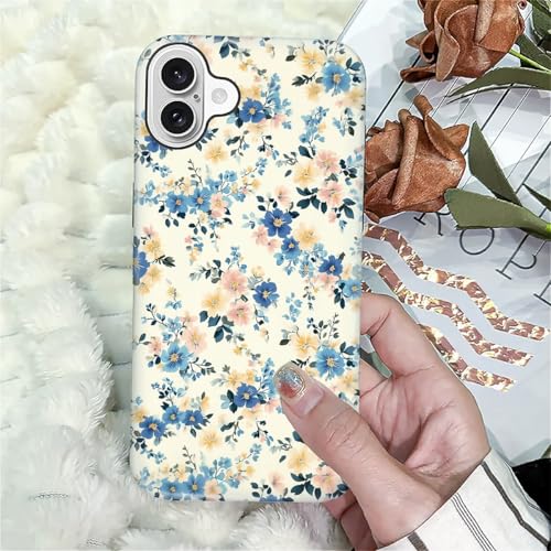 Coque iPhone 16 Plus antichoc rigide fleur bleue pour les sorties - 4