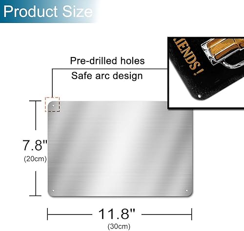 Miniatura 4 de Letreros de metal retro de aluminio para bar, bar, pub, hombre, decoración de cueva, 8 x 12 pulgadas