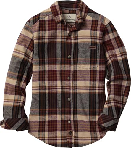 Legendary Whitetails Kids Lumberjack Flannel Long Sleeve Button Down Shirt Cedarwood Plaid Small