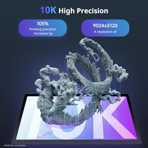 Image of 3IDEA ANYCUBIC 10K Resin 3D Printer,Photon Mono 4 Ultra 7'' LCD Mono Screen with COB Light Source,Max Printing Speed Up to120mm /h, HD Touchscreen with 8Languages,6.04'' x 3.42'' x 6.49'' Printing Size