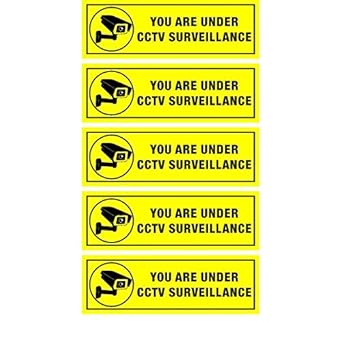 KARTMEN Set of 6 - Safety & Warning Sign Board You are under CCTV H6 Surveillance