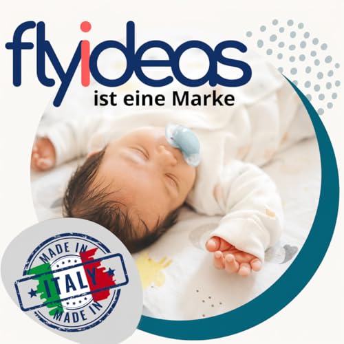 FlyIdeas 3-teiliges Spannbettlaken-Set – 2 Spannbettlaken aus 100% Baumwolle & 1 wasserdichter Matratzenschoner – Atmungsaktiv & Hypoallergen (Cute Bears, 50x83 cm)