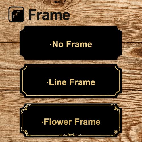 Image of Caramel Sweet Life Personalized Name Plates, Black Engraved Plaque with Gold Text, Trophy Plates Engraved, Custom Name Plate with Adhesive Backing or Screws, 3 inch W x 1 inch H