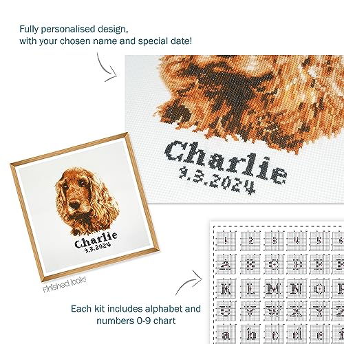 Trimits Large Counted Cross Stitch Kit (Frame Not Included), Cocker Spaniel,36 x 36cm/14 x 14in - Image 4