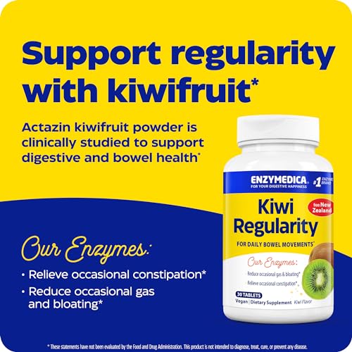 Enzymedica, Kiwi Regularity, Supports Regular Bowel Movements, Relieves Occasional Constipation, Gas & Bloating, 30 Count - Image 4