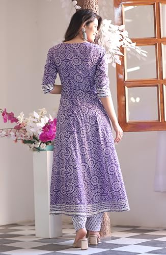 Lavender Dreams: The Perfect Anarkali Kurti Set for Effortless Elegance - Image 4