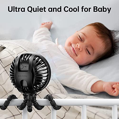 Gusgu Portable Fan Battery Operated, Small Stroller Fan With Flexible Tripod Clip-On For Baby, Usb Rechargeable And Handheld Cooling Fan For Travel, Car Seat, Camping, And Bedroom #TOP1