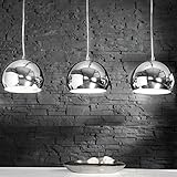 Lichtquelle: 3 x E27 max. 60W EDLE HÄNGELEUCHTE Triplet Hängelampe mit 3 Kugeln Chrom von Xtradefactory