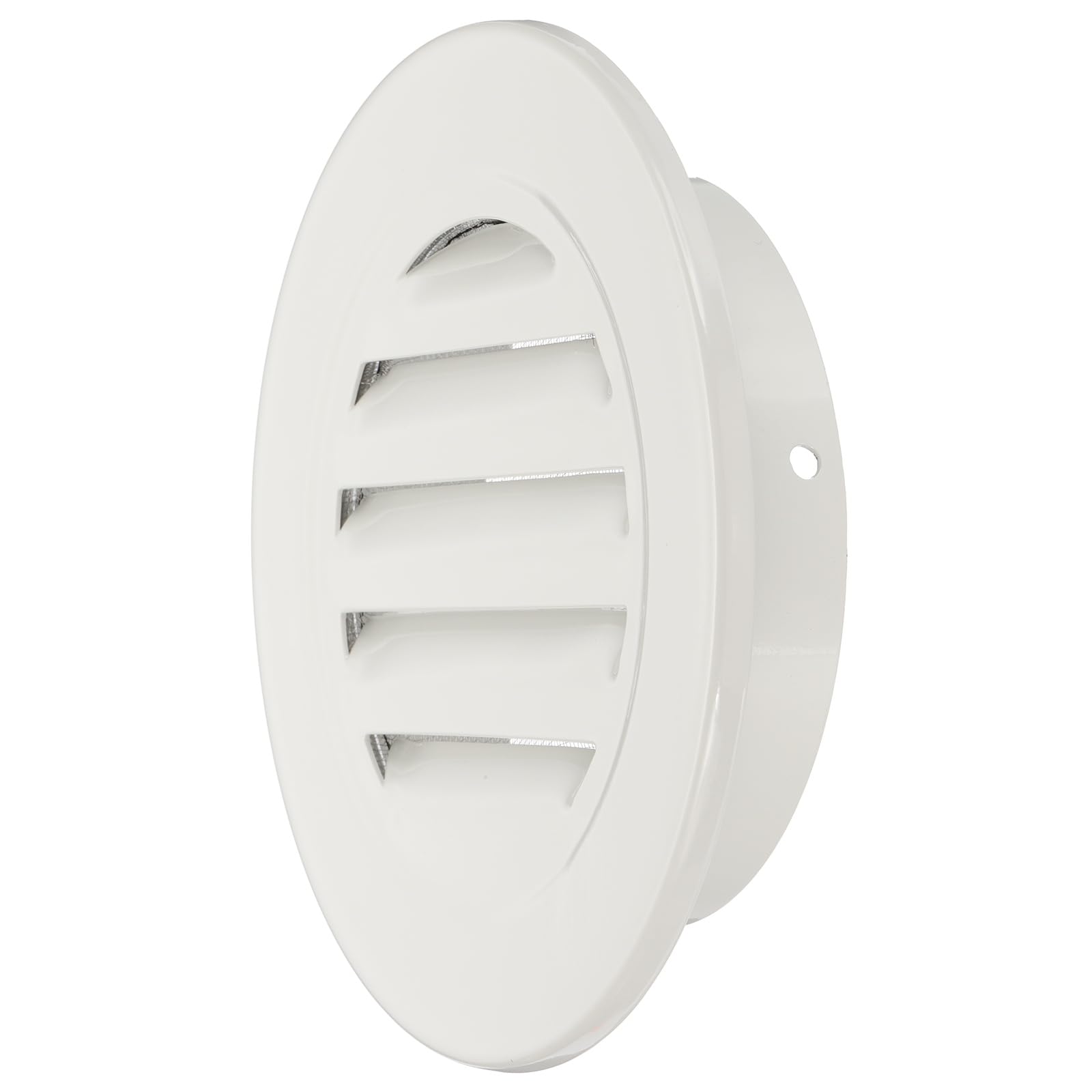 PATIKIL 6 Inch Round Soffit Vent, Aluminum Alloy Wall Vent Grille Cover Exterior Exhaust Louvered Vent with Built-in Mesh for Kitchen Bathroom Garage, Light Gray