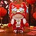 Lion Dance New Year 5 Piece Set Doll Clothing Compatible with Labubu 15 17cm Figure Festive Cute Detailed Costume (All_RED)