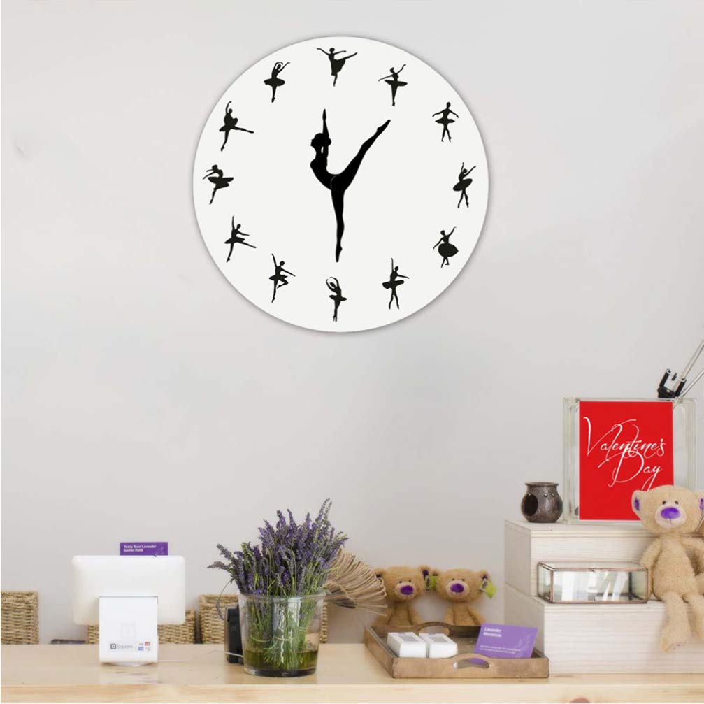 Orologio da parete Orologio da parete Tempo di balletto Ballerina Ballerina Orologio da parete decorativo Orologio da parete per ragazze Camera da ballo Studio Decor Ballerini di balletto Regalo