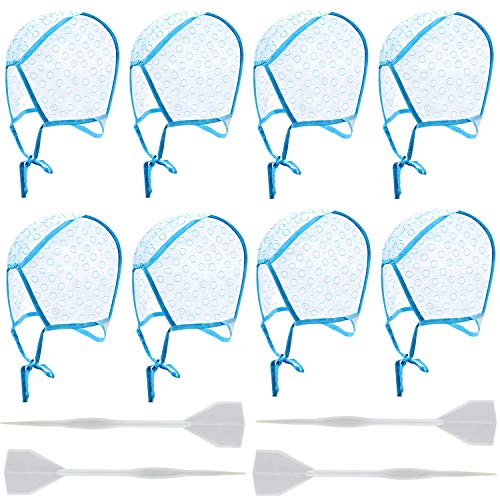 8 Pieces Disposable Hair Highlighting Cap and 4 Hook Needle for Highlighting Dye and Coloring
