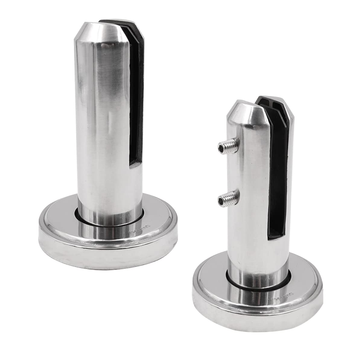 Set di 2 montanti in vetro di alta qualità in acciaio inox 304, 8-12 mm, montaggio a pavimento, recinzione piscina, giardino, morsetto per recinzione, coni rotondi, balaustra, supporti