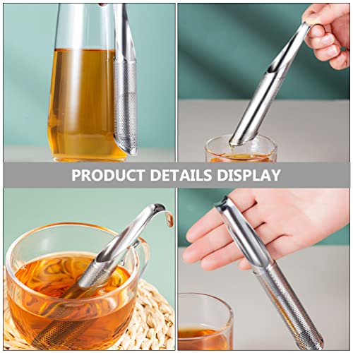 HEMOTON 4 coladores de té de acero inoxidable duraderos colgantes infusores de té coladores de té (plata) - Imagen 8