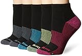 Copper Fit Women's Performance Sport Cushion Quarter Socks (5 pair) Shoe Size 4 -10, Black