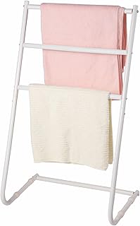 Uk Top Shop 3 Tier Towel Rail Rack, Towel Holder, Floor Space Saving Design, Towel Stand Towel Drying Stand, Towel Storage Rack for Bathroom Metal Towel Scarf Rack Coat Rack Drying Shelf