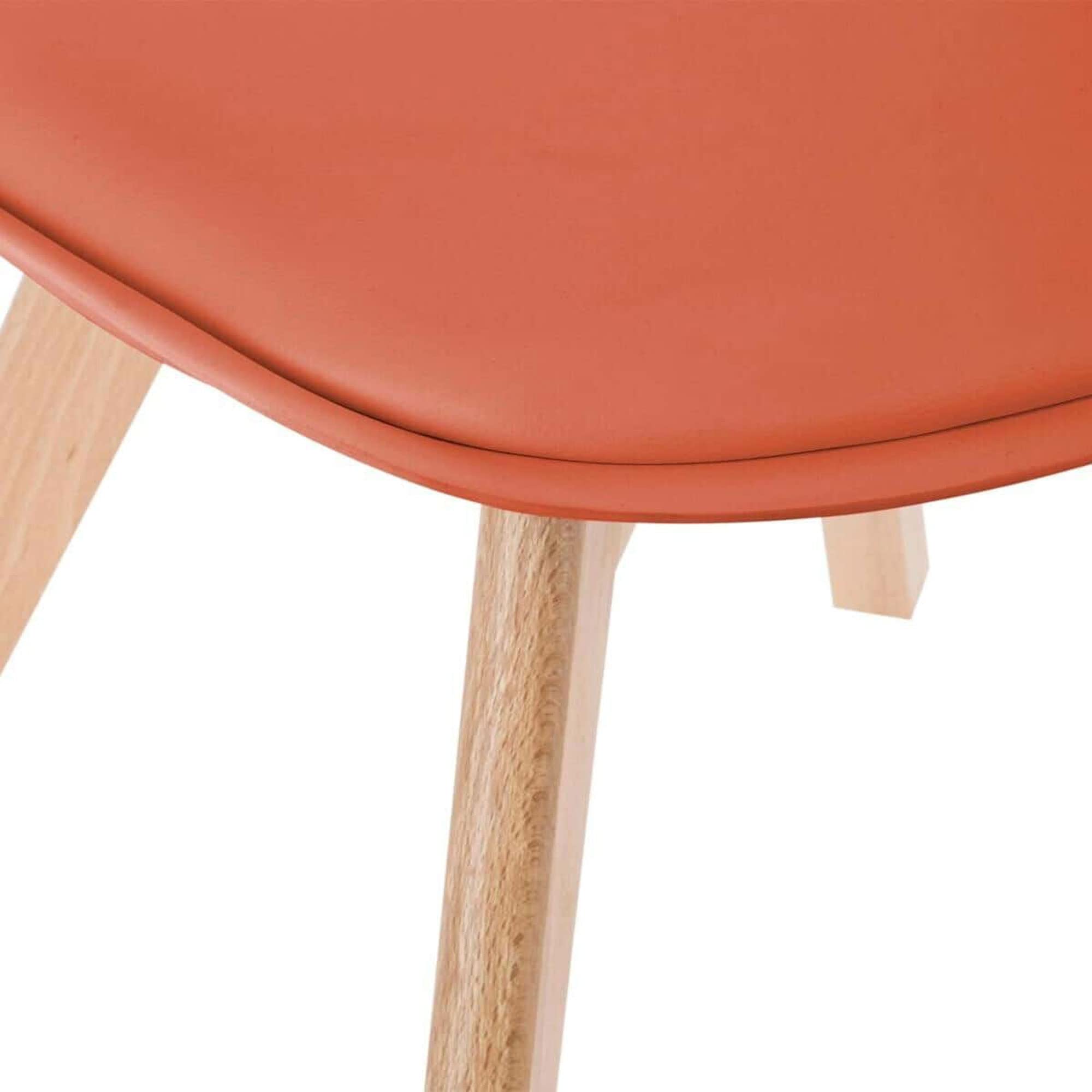 WELL HOME MOBILIARIO & DECORACIÓN Conjunto de 4 sillas en Color Terracota con Patas de Haya, L 48 x P 55 x H 81 cm, 44x51x86