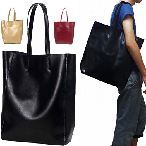 Amazon 本革 牛革 トートバッグ レザー メンズ レディース ハンドバッグ 黒 赤 ベージュ 縦長 大きい ベージュのmサイズ 並行輸入品 リリラース トートバッグ